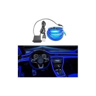 QVEVDACAR El Wire Interior Car LED Strip Lights Ledcare USB Neon Glowing Strobing Electroluminescent Wire Lights with 6mm Sewing Edge