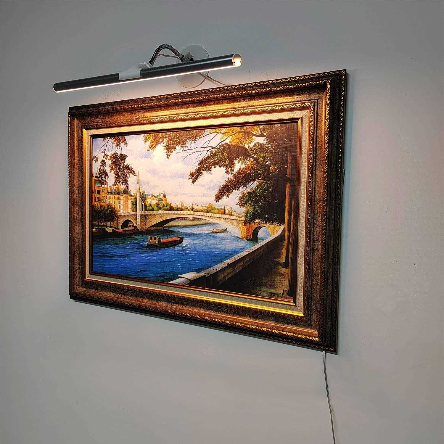 acnctop Picture Light Art Wall Sconces Dimmable 3200k-6500k 10 Watt usb Power Supply led Display Lights for Picture Frame Artworking Portrait