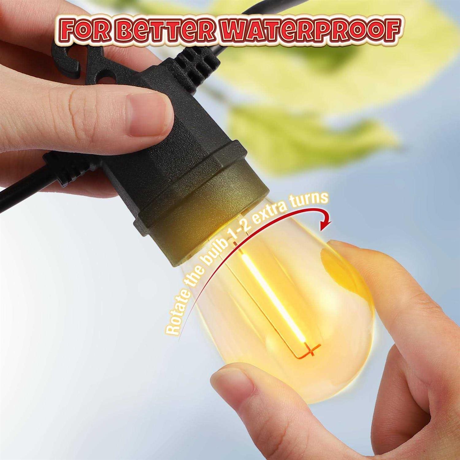 Outdoor String Lights Outdoor Lights Waterproof ETL Listed Shatterproof Bulbs - Image 2