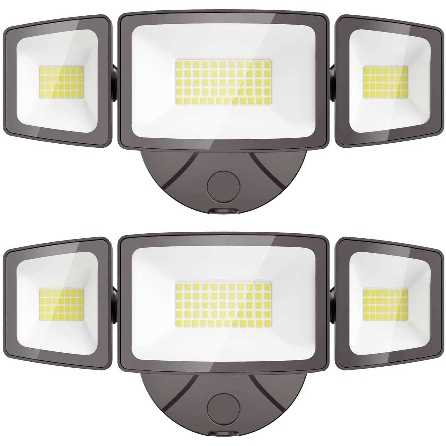 Olafus 55W Exterior Flood Lights Fixture Outdoor 2 Pack LED Security Lights 5500LM