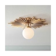 Possini Euro Design Hazel Modern Close to Ceiling Light Semi Flush Mount Fixture 24 Wide Warm Brass