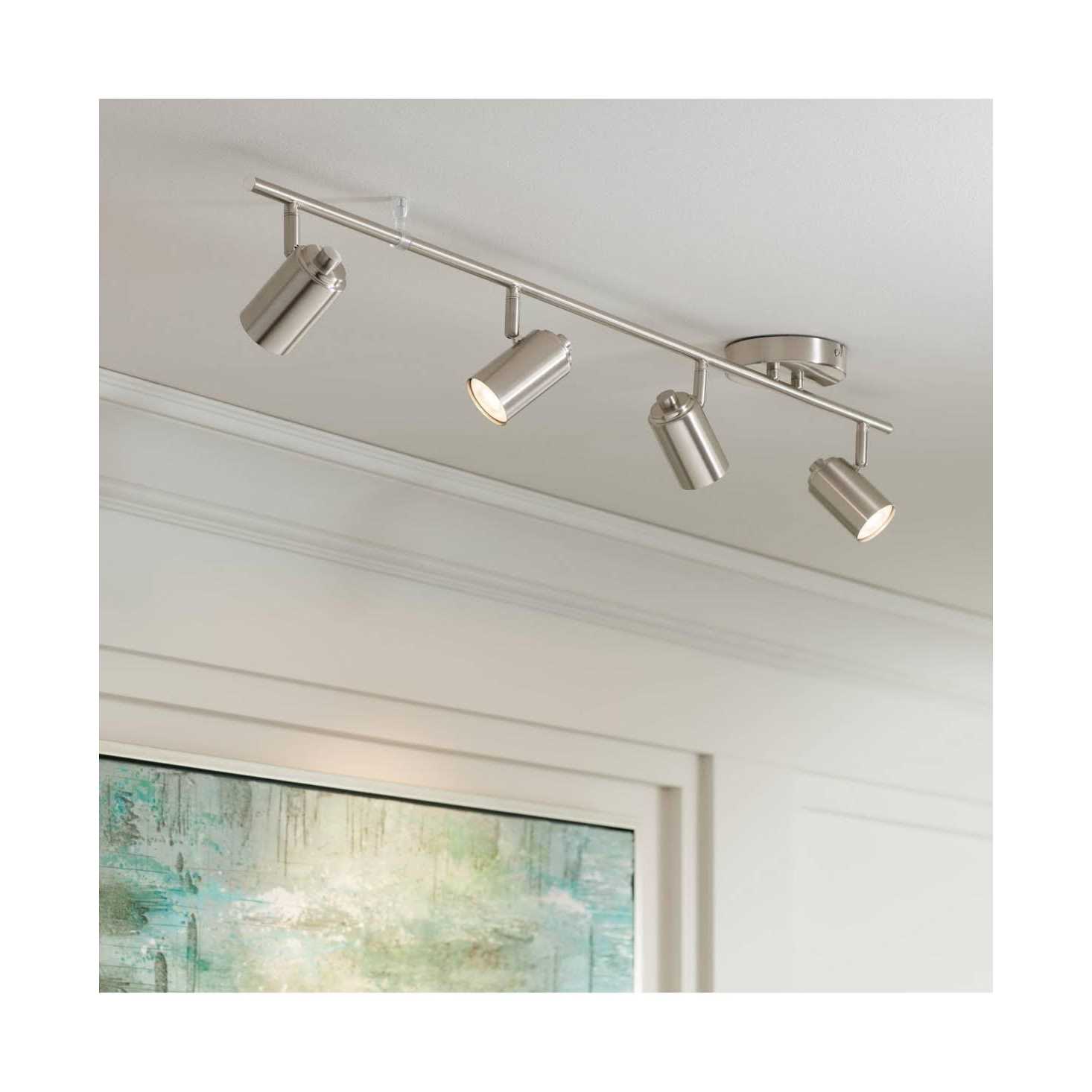 Pro Track Vester 4-Head LED Ceiling Track Light Fixture Kit GU10 Spot Light