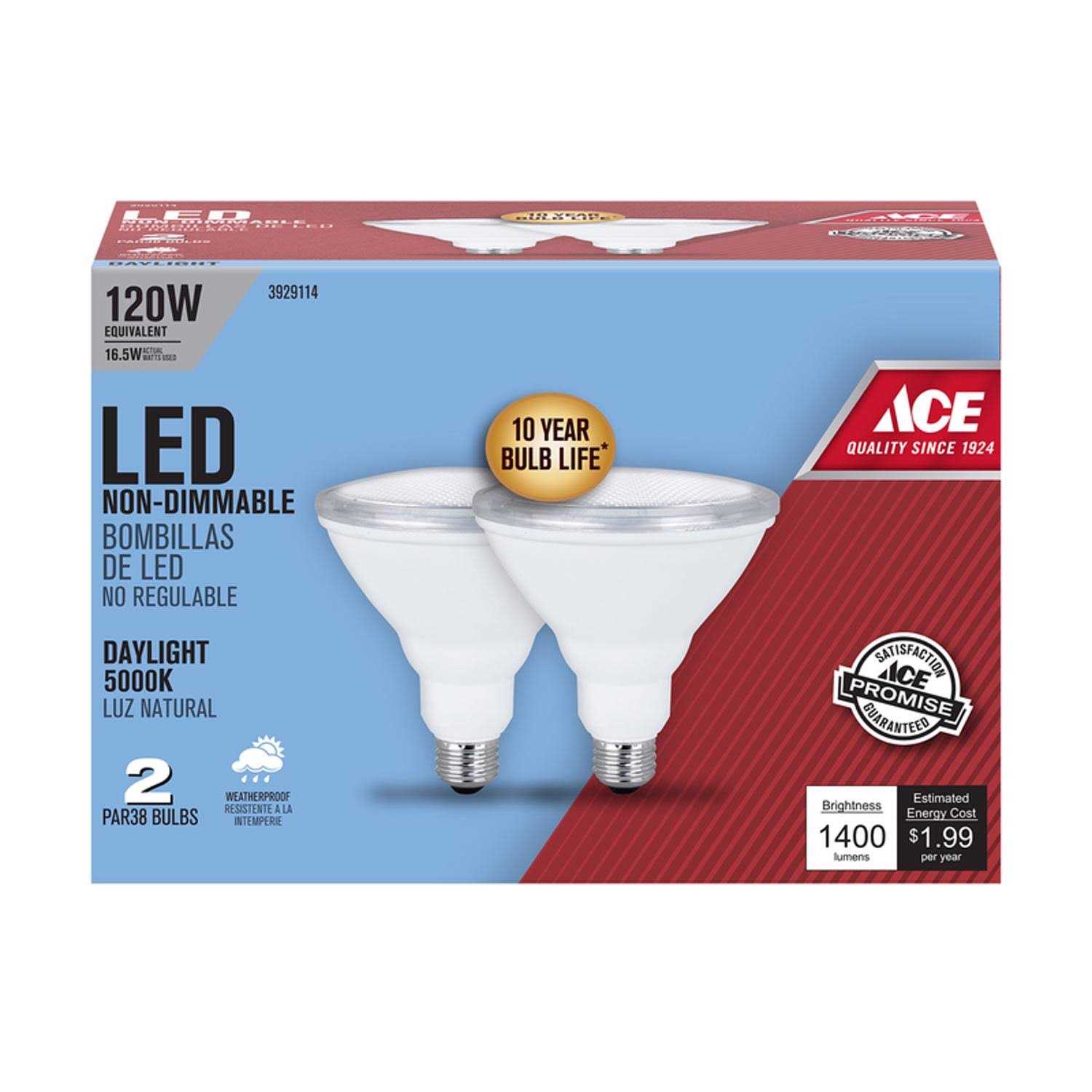 Ace PAR38 E26 LED Bulb Equivalence 2 Pk