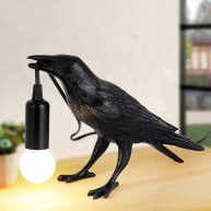 OVANUS Crow Lamp Raven Lamp Adjustable Brightness with Bulb,Bird Lamp,Crow Light Decor for Bedside Bedroom Living Room Decor