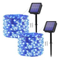 Oreunik Solar Lights,2 Pack Each 120led Outdoor Solar Lights 12M/40Ft 8 Modes Outdoor Copper Wire Fairy Lights for Patio Decoration Fairy