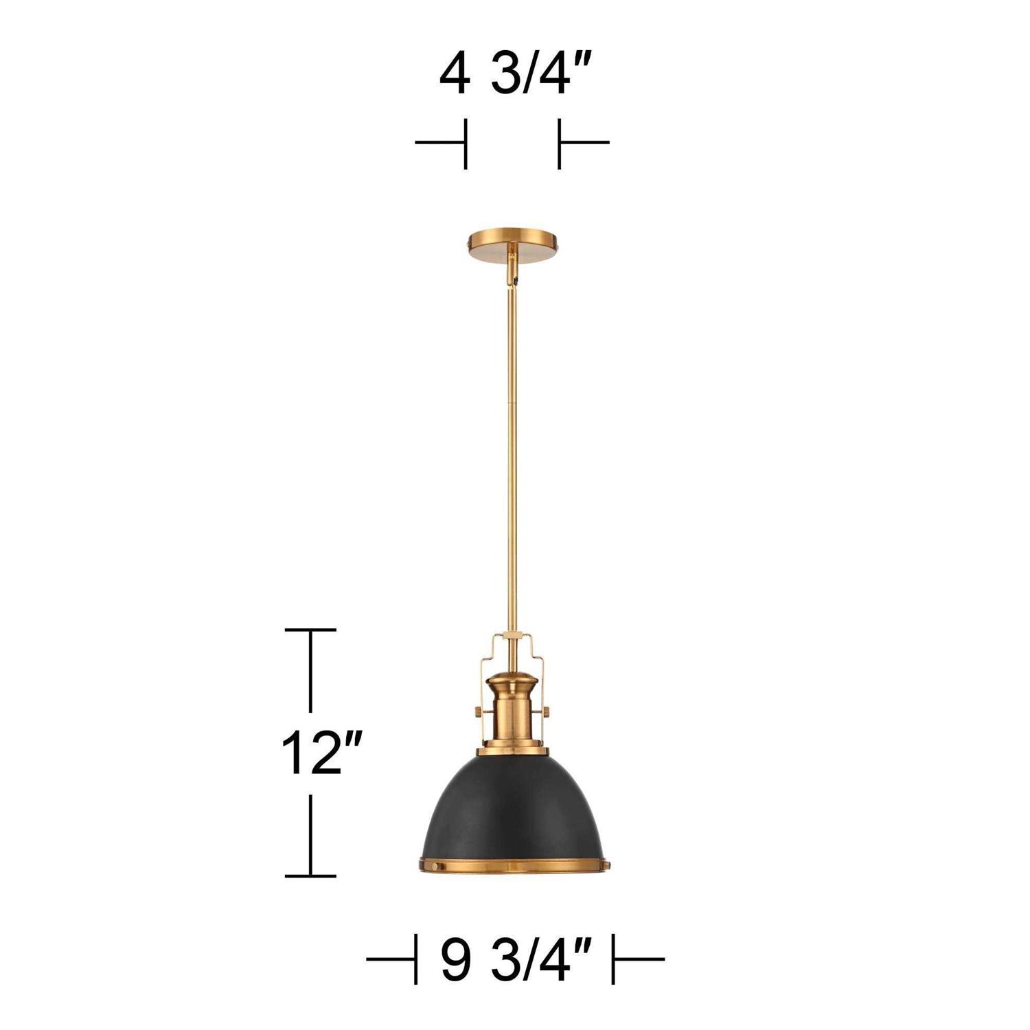 Possini Euro Design Black Burnished Brass Mini Pendant Light 9 3/4 Wide Modern Bowl Fixture for Kitchen Island Dining Room - Image 4