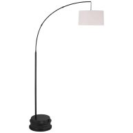 360 Lighting Modern Arc Floor Lamp 72 Tall White Linen Drum Shade for Living Room Reading House Home