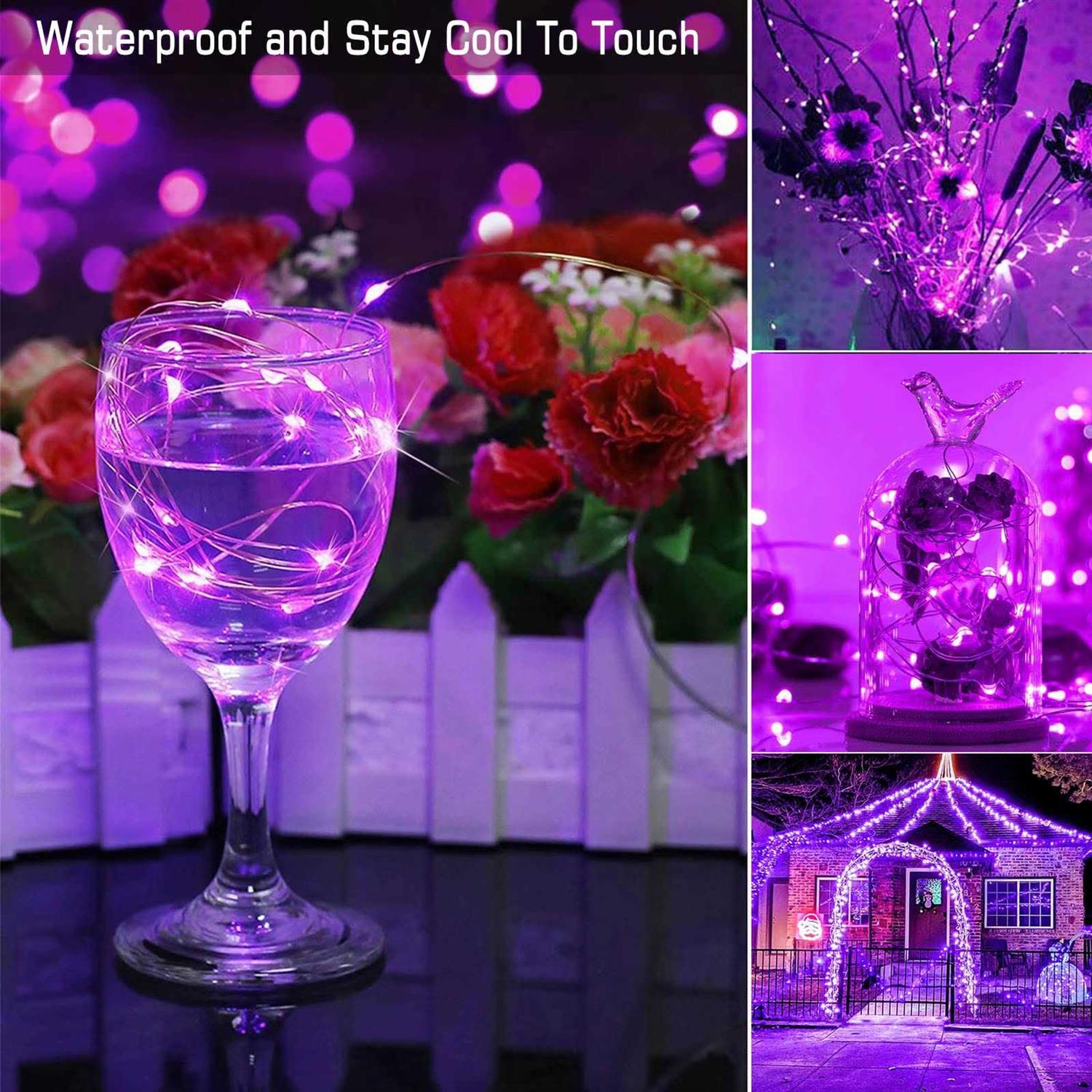 12 Pack Led Fairy Lights Battery Operated String Lights Waterproof Silver Wire Each 7 Feet 20 Led Multi-Colored Led Firefly Starry Moon Lights - Image 2