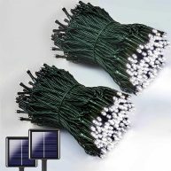 QINOL 2-Pack 400LED 72FT Solar String Lights Outdoor Green Wire Solar Christmas Lights Outdoor