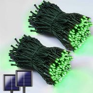 QINOL 2-Pack 400LED 72FT Solar String Lights Outdoor Green Wire Solar Christmas Lights Outdoor