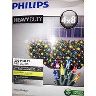New Philips 200ct 4′ x 8′ Incandescent Heavy Duty Net String Lights Multicolor