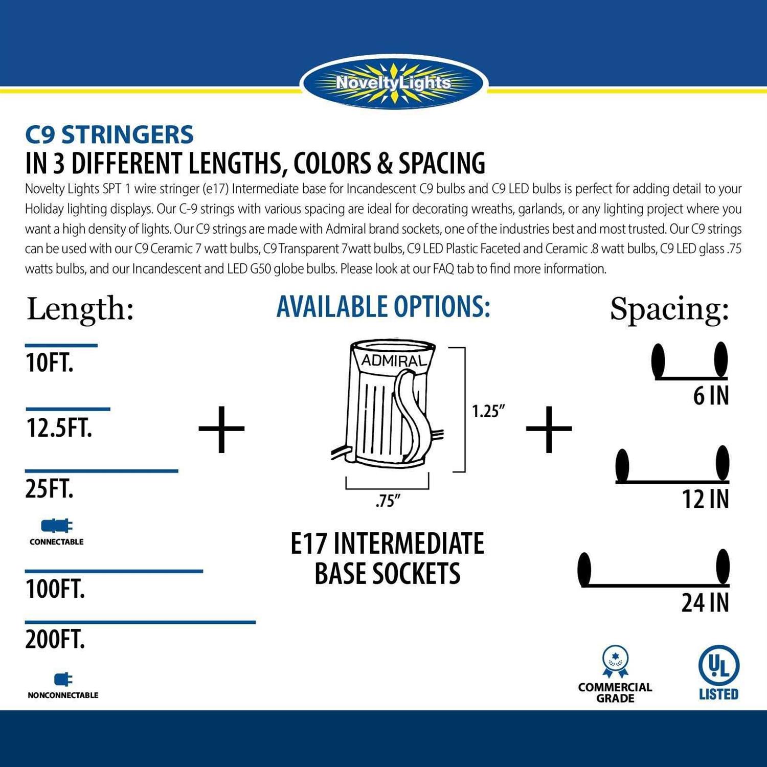 Novelty Lights 12.5 Foot String Light Set Indoor/Outdoor Stringer Set for Christmas - Image 2