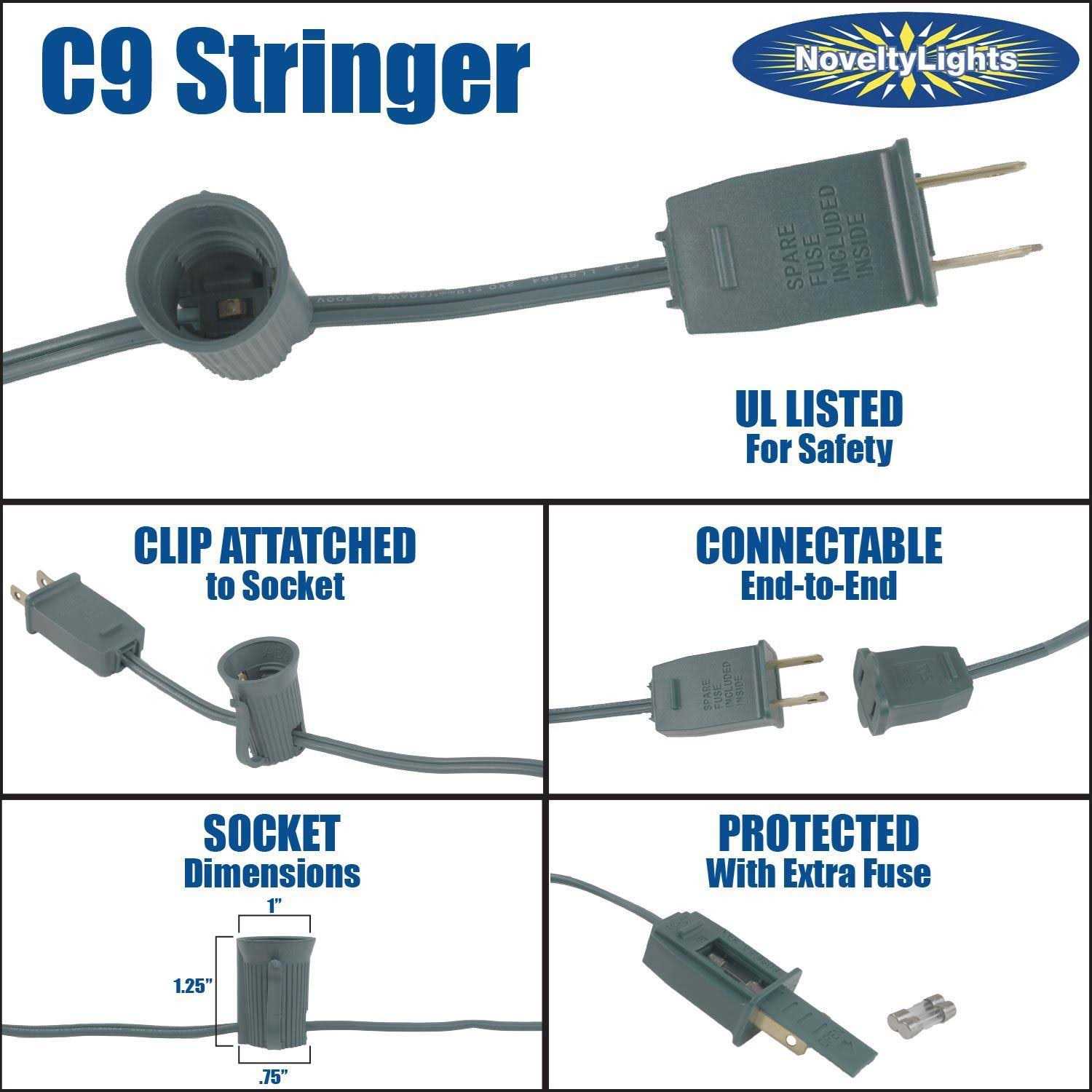 Novelty Lights 12.5 Foot String Light Set Indoor/Outdoor Stringer Set for Christmas - Image 3