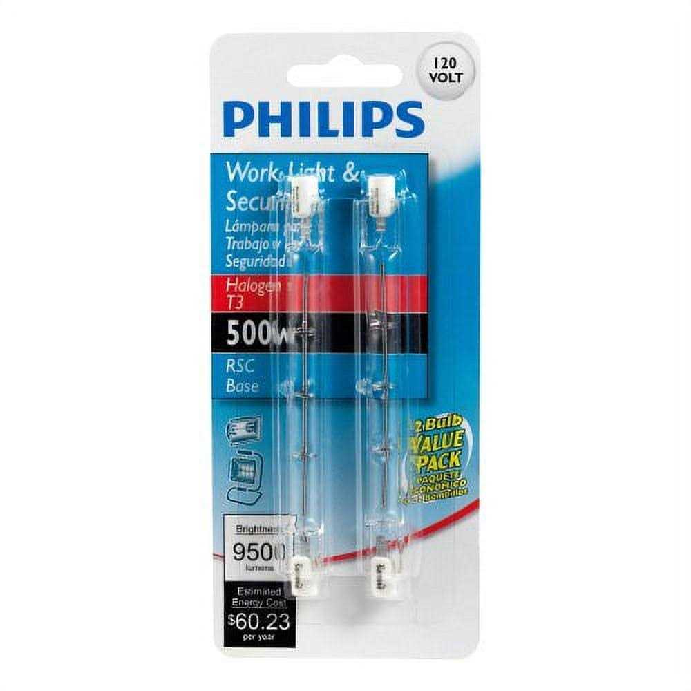 Phillips T3 Double-Ended Dimmable Halogen Light Bulb, 500 W – 2 pack - Image 3