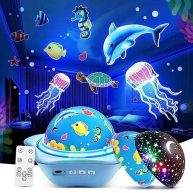 PIKOY Baby Night Light Projector+Remote+Colorful 6 Films Star Projector Night Lights for Kids Room