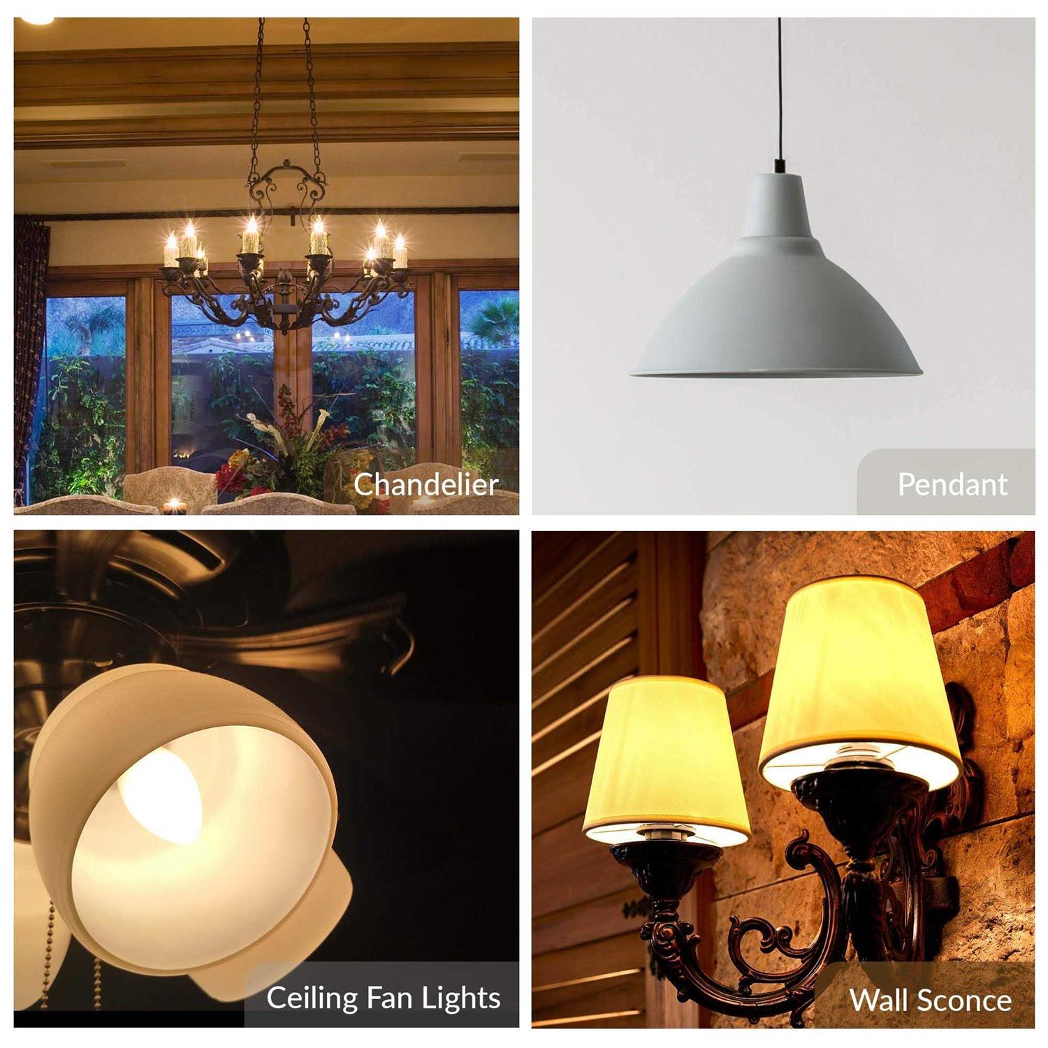 Simba Lighting Candelabra Flame Tip Frosted Ca10 25W E12 Base Light Bulbs 120v Warm - Image 2