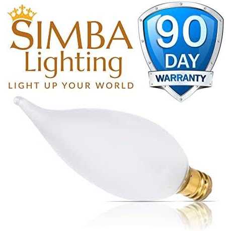 Simba Lighting Candelabra Flame Tip Frosted Ca10 25W E12 Base Light Bulbs 120v Warm - Image 4
