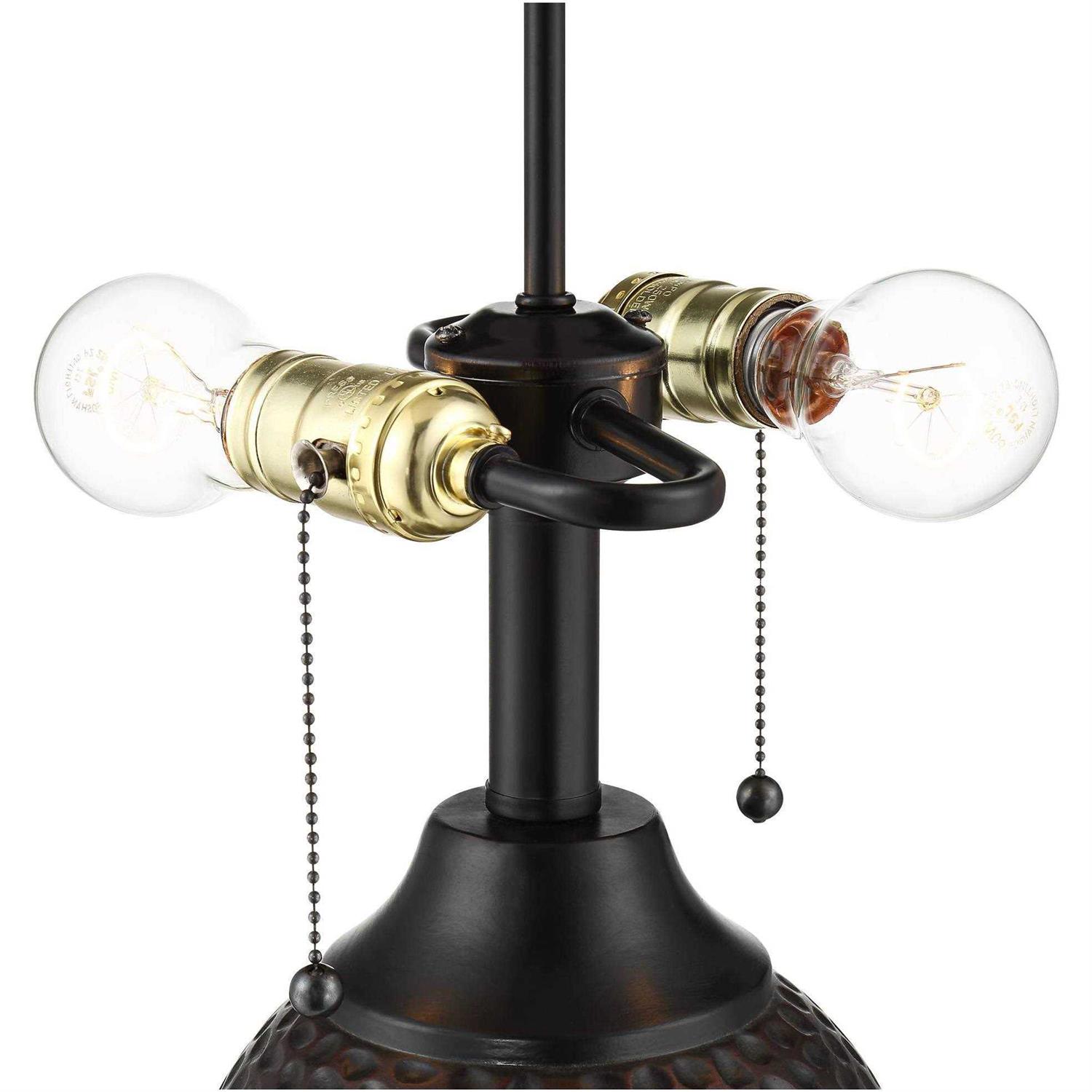 360 Lighting Cody Rustic Farmhouse Table Lamps 26 High Set of 2 Hammered Oiled Bronze Oatmeal Drum Shade for Bedroom Living Room - Image 4