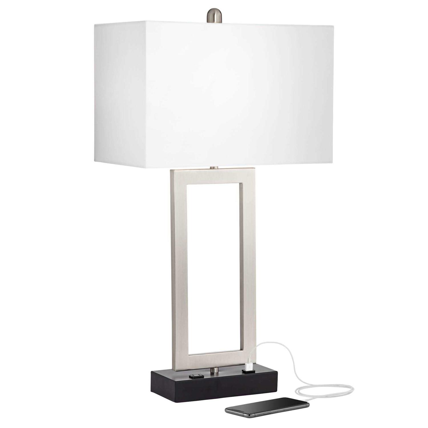 360 Lighting Todd Modern Table Lamp USB and AC Power Outlet in Base 30 Tall