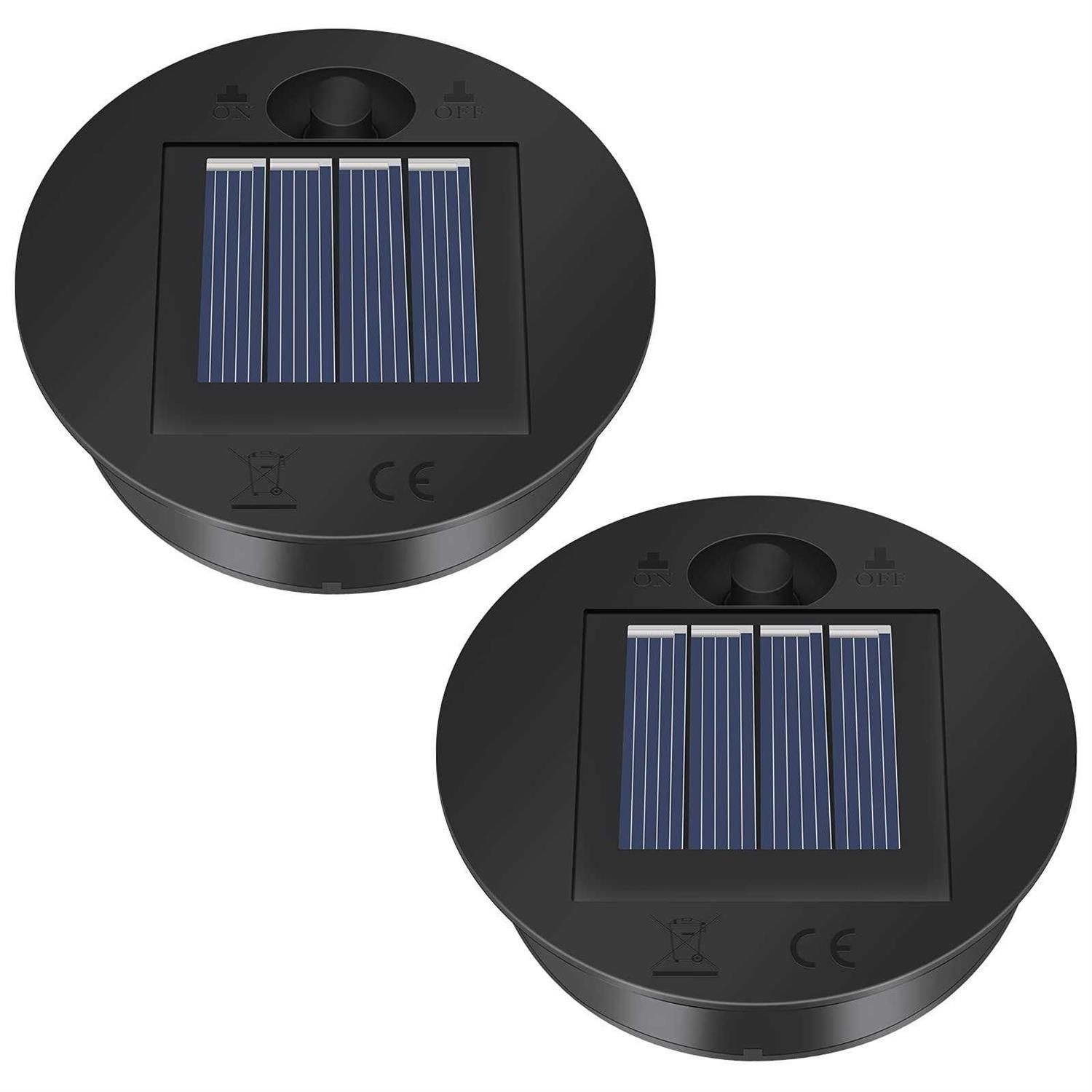 2 Pack Solar Lights Replacement Top 10 lumens LED Solar Panel Lantern Lid Lights