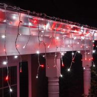 70 5mm Red Cool White LED Icicle Lights