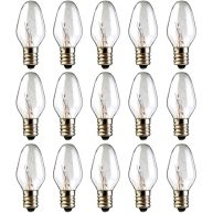 PaeorRorL Wax Warmer Bulbs,15 Watt C7 Replacement Bulbs for Plug-in Night Light,Himalayan Salt Lamp,Wax Diffuser,E12 Candelabra Base Light Bulbs for Scentsy