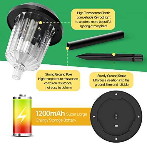 Aisutha Solar Pathway Lights Color Changing & Warm White Solar Lights Outdoor Waterproof - Image 2