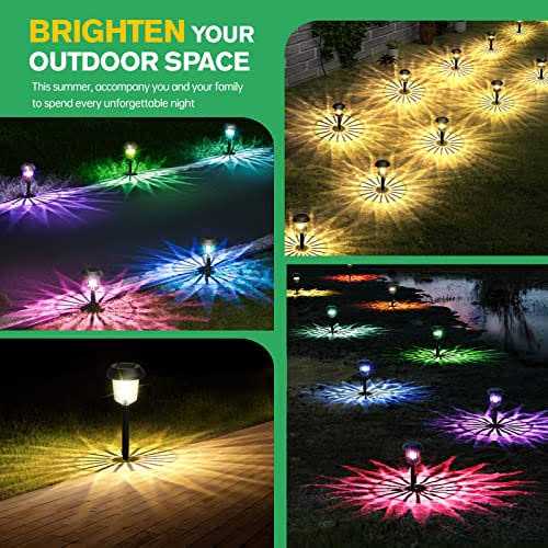 Aisutha Solar Pathway Lights Color Changing & Warm White Solar Lights Outdoor Waterproof - Image 5