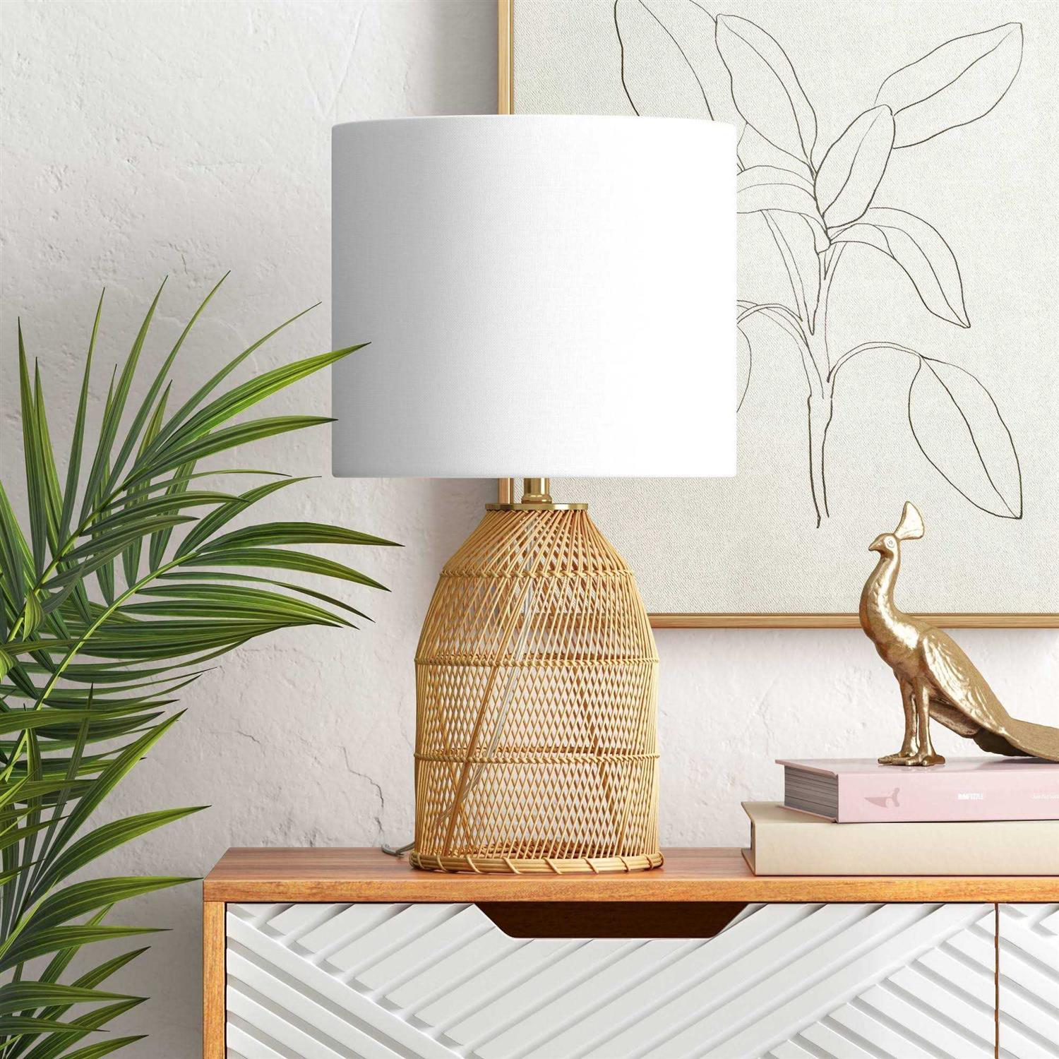 Opalhouse Rattan Diagonal Weave Table Lamp Tan - Image 2