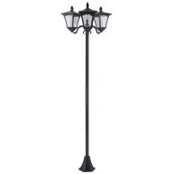 Outsunny 72 Solar Lamp Post Triple-Head Street Light All-Weather Waterproof Stainless Steel