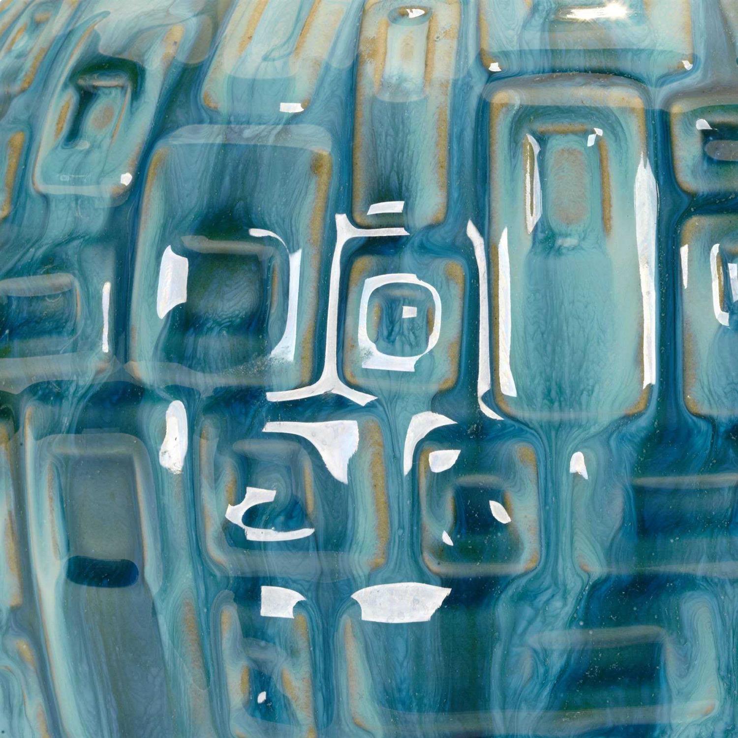 Possini Euro Design Asian Table 27 Tall Teal Ceramic Temple Jar White - Image 3