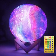 NSL Lighting Moon Lamp Galaxy Lamp 5.9 inch 16 Colors LED 3D Moon Light