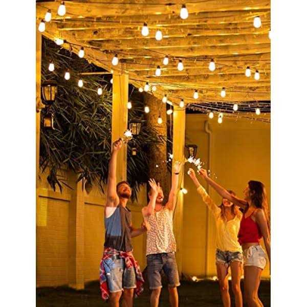 96ft Govee Smart Outdoor String Lights with RGBIC Warm White LED Bulbs - Image 5