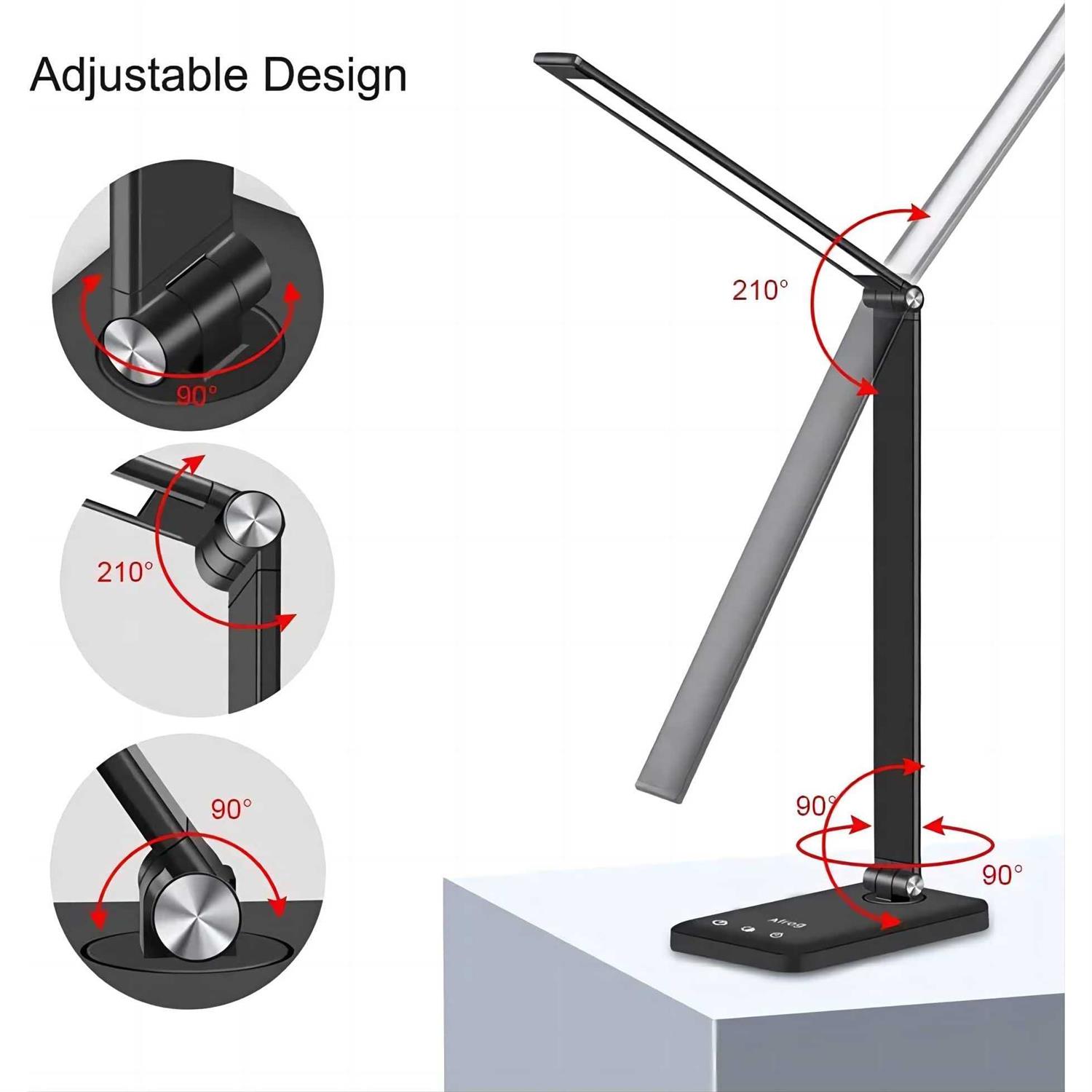 AFROG Multifunctional LED Desk Lamp with USB Charging Port 5 Lighting Modes,5 Brightness Levels - Image 3