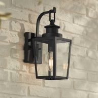 Possini Euro Design Ackerly Modern Outdoor Wall Light Fixture Textured Black 14 Clear Glass for Post Exterior Barn Deck House Porch Yard Posts Patio