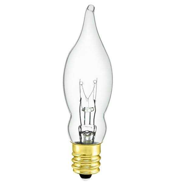 PLT 7W Clear Bent Tip Incandescent Petite Chandelier Bulb PLTS-12113