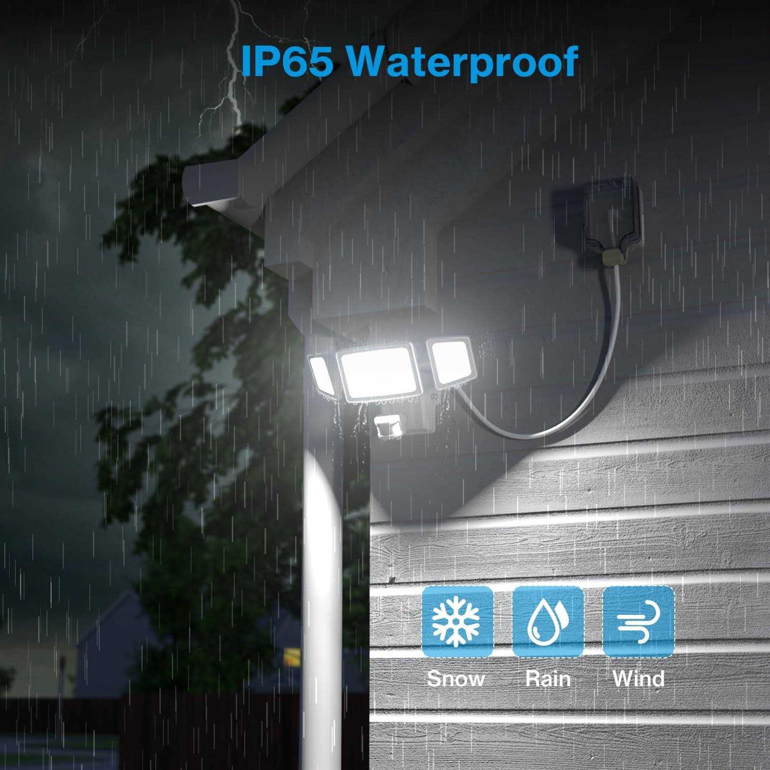 Olafus 3 Heads 55W 5500LM Motion Sensor Outdoor Light - Image 4