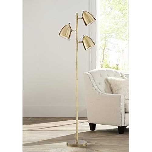 360 Lighting Aaron Aged Brass 3-Light Floor Lamp - Image 2