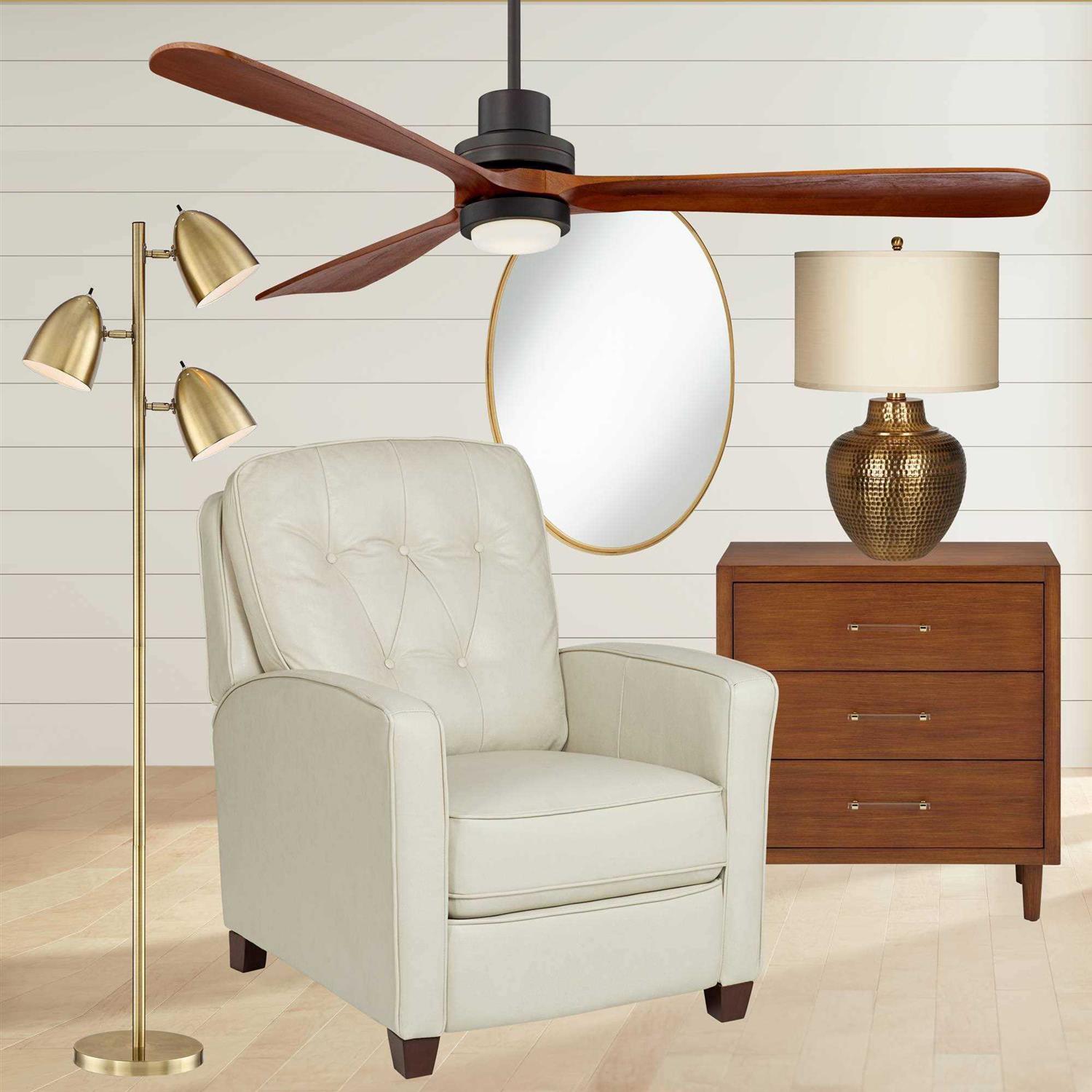 360 Lighting Aaron Aged Brass 3-Light Floor Lamp - Image 4