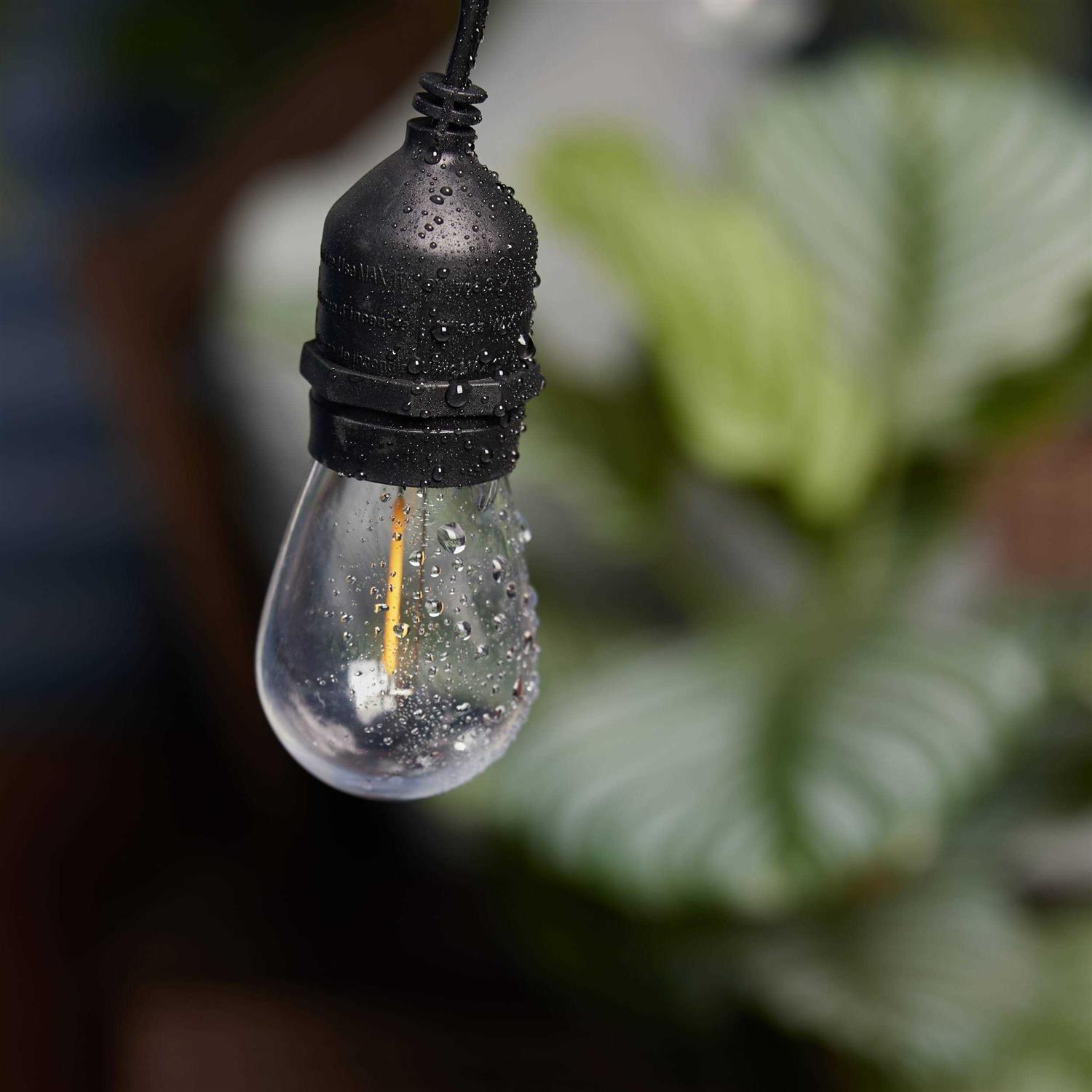 Portfolio 27-ft 10-Light Plastic-Shade Solar Bulbs LED String Lights SLS10BK - Image 3