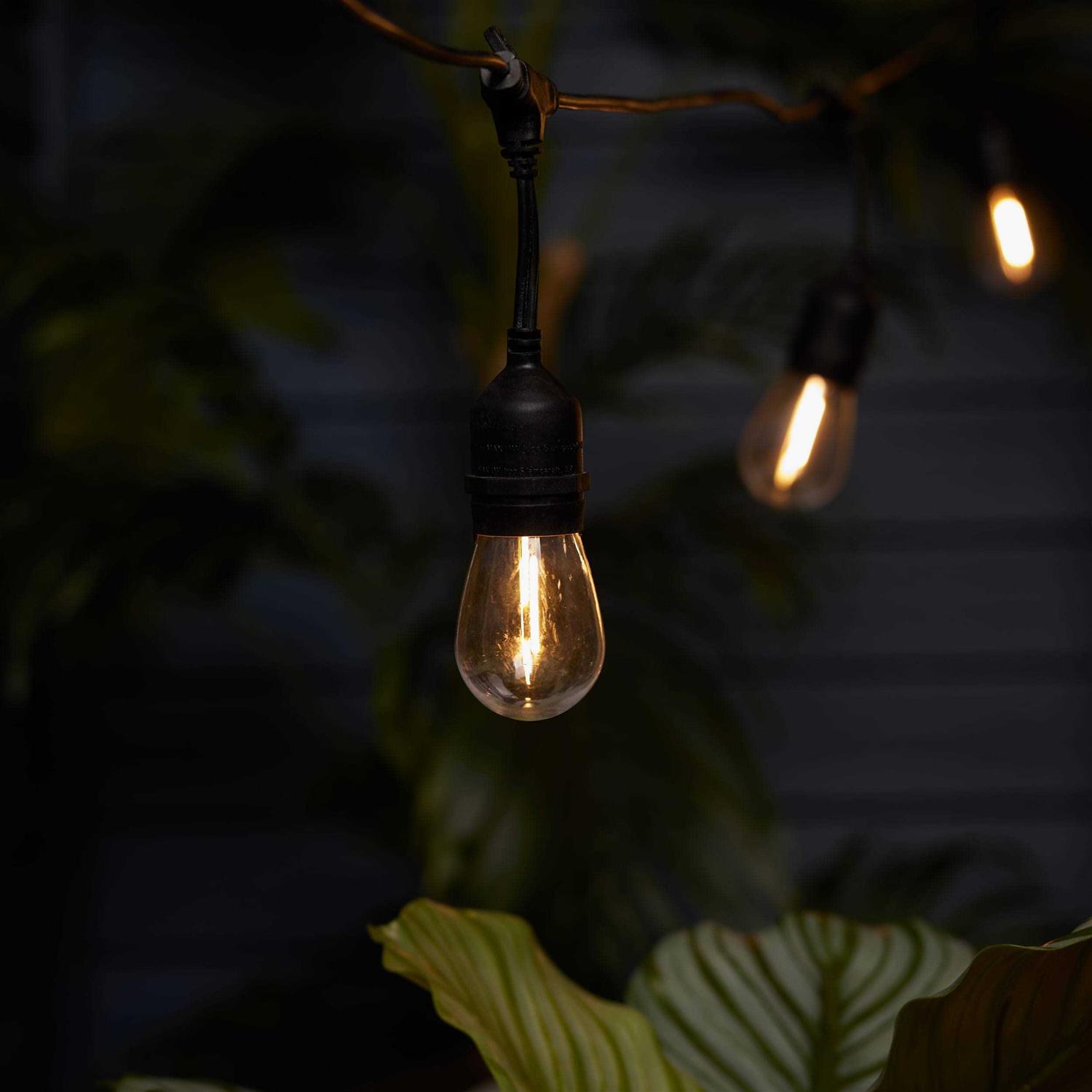 Portfolio 27-ft 10-Light Plastic-Shade Solar Bulbs LED String Lights SLS10BK - Image 5