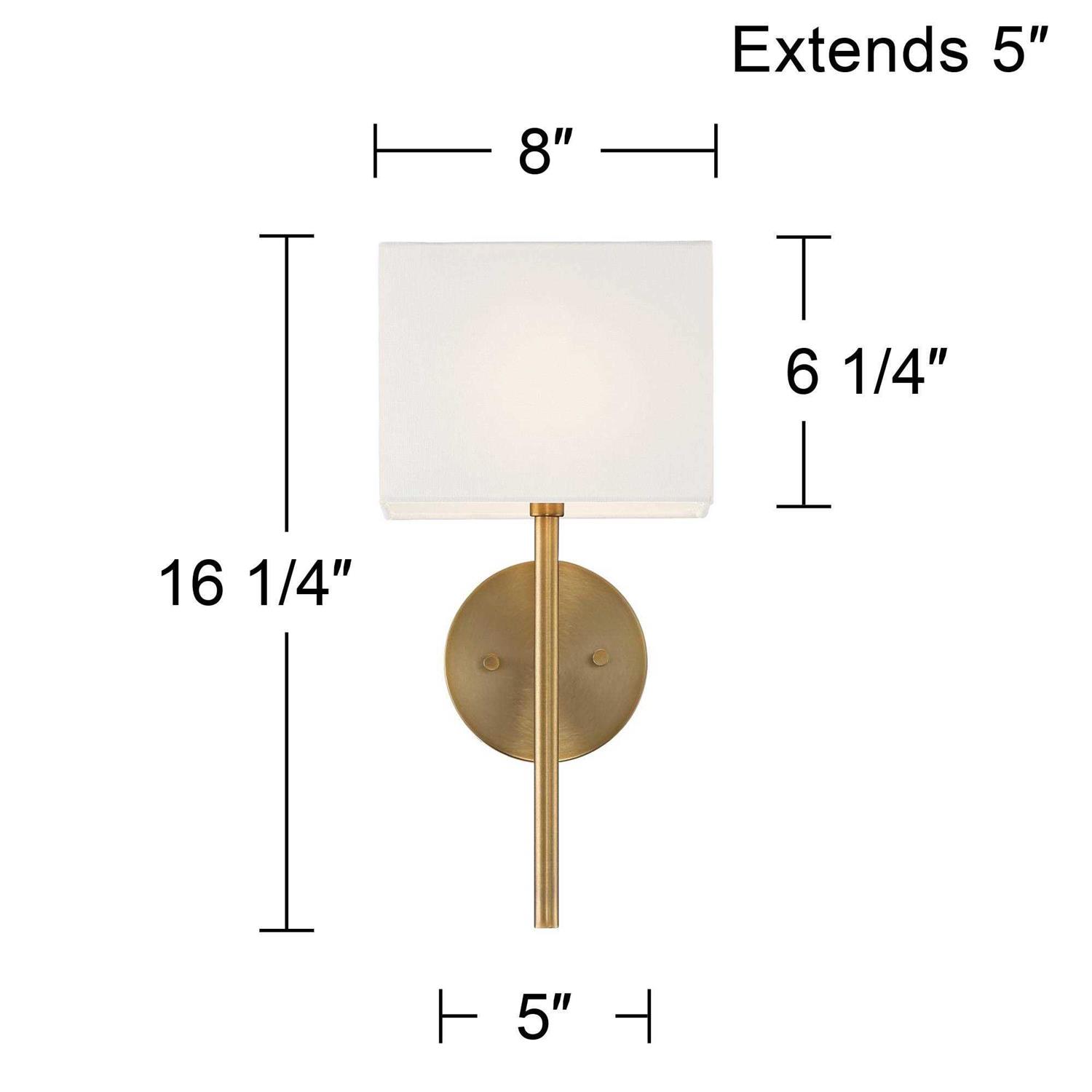 Possini Euro Design Favreau Modern Wall Light Sconce 8 Fixture Rectangular Linen Bedroom - Image 5