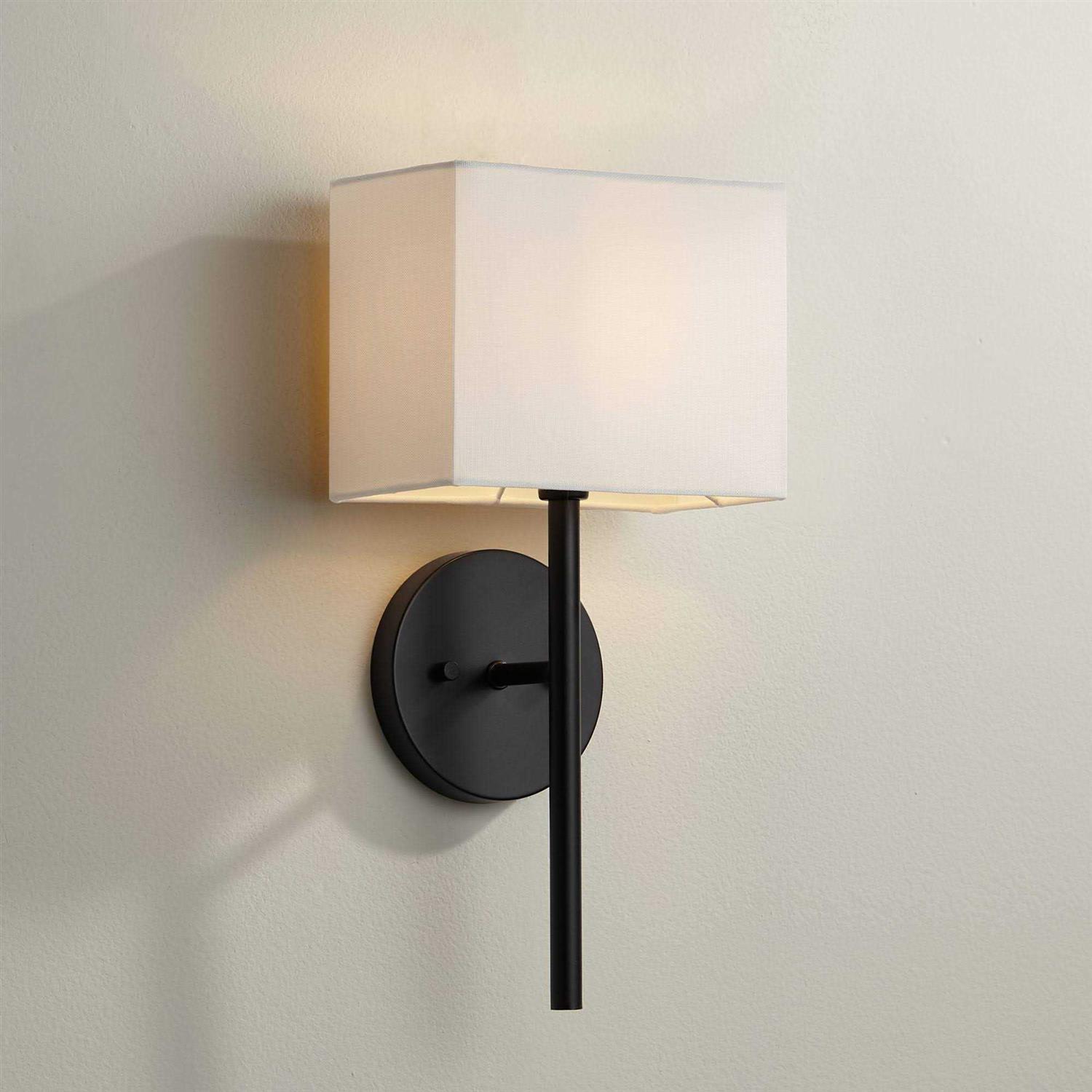 Possini Euro Design Favreau Modern Wall Light Sconce 8 Fixture Rectangular Linen Bedroom
