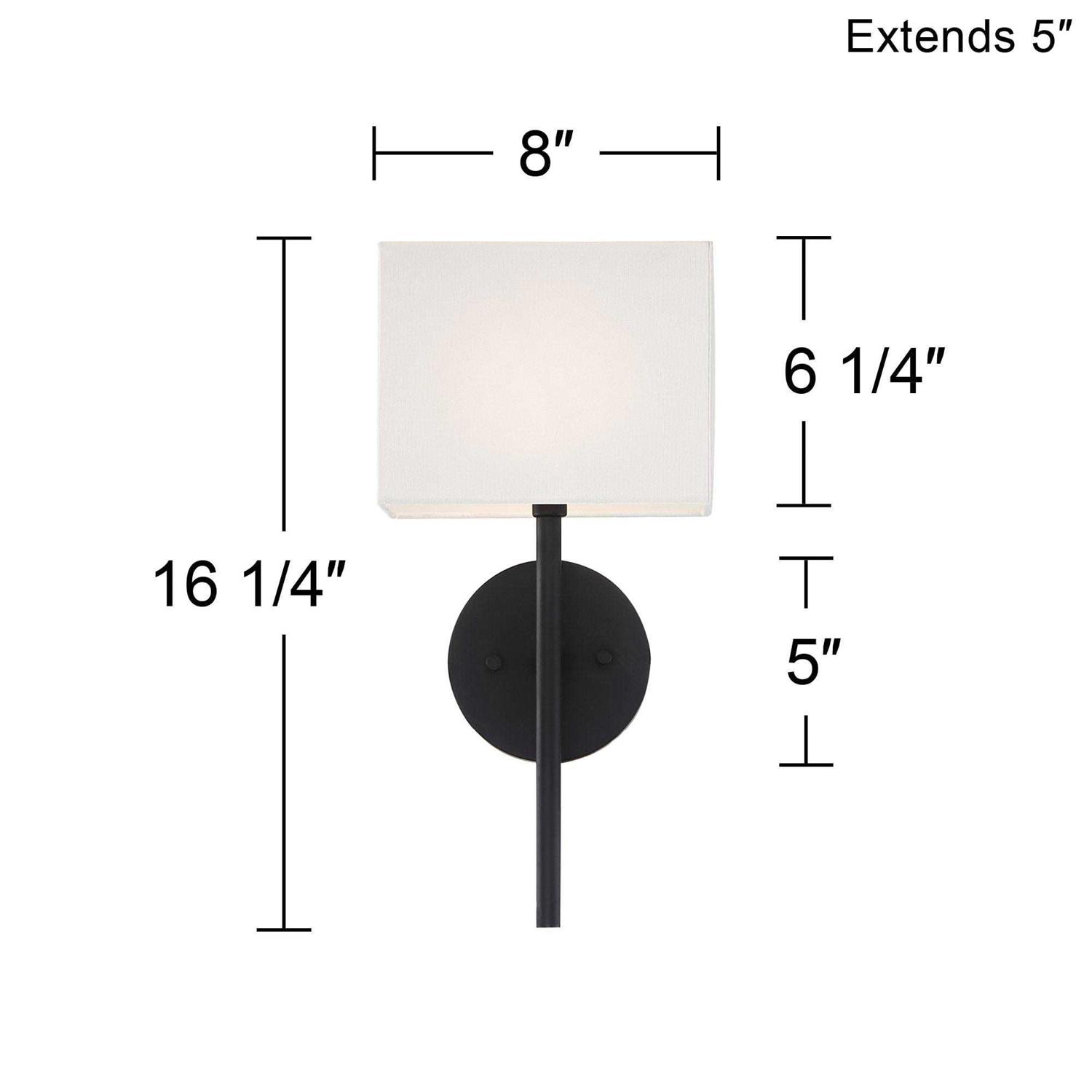 Possini Euro Design Favreau Modern Wall Light Sconce 8 Fixture Rectangular Linen Bedroom - Image 5