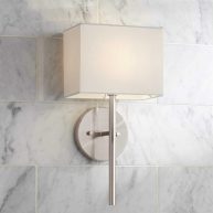 Possini Euro Design Favreau Modern Wall Light Sconce 8 Fixture Rectangular Linen Bedroom
