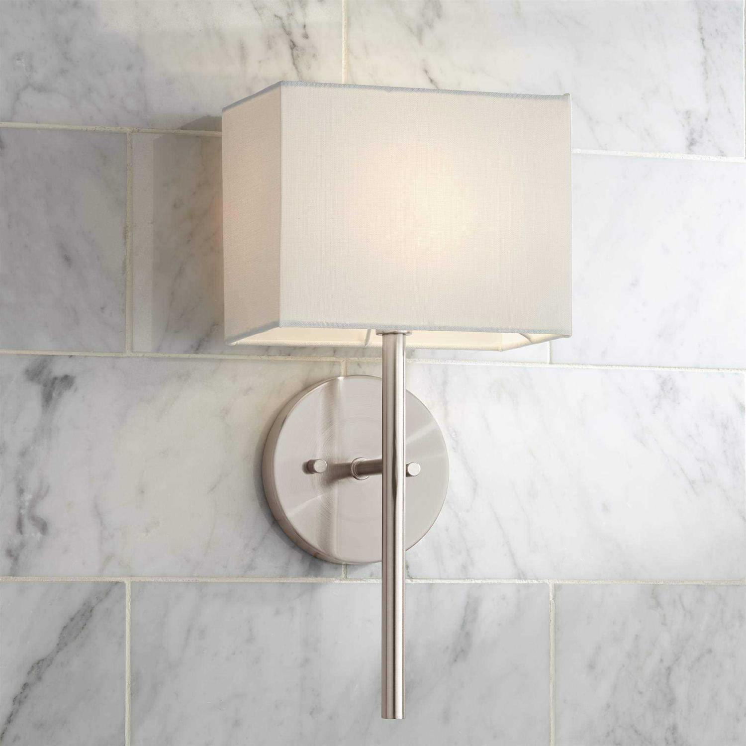 Possini Euro Design Favreau Modern Wall Light Sconce 8 Fixture Rectangular Linen Bedroom