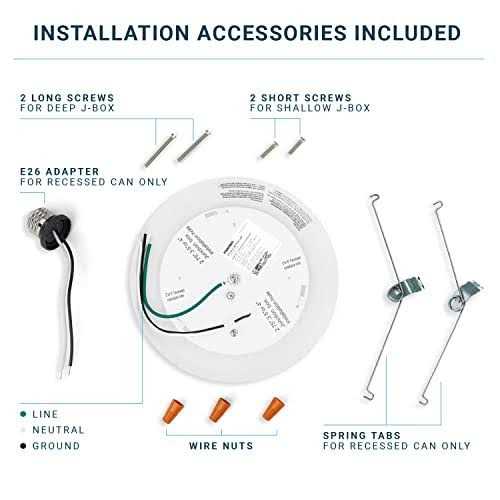 Parmida 5/6 Inch Dimmable LED Disk Light Surface Flush Mount 15W - Image 2