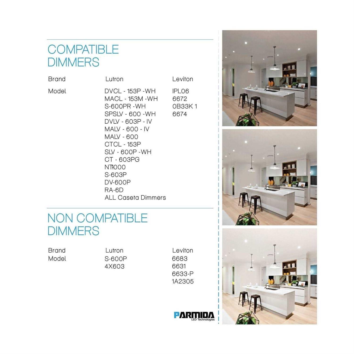 Parmida 5/6 Inch Dimmable LED Disk Light Surface Flush Mount 15W - Image 3