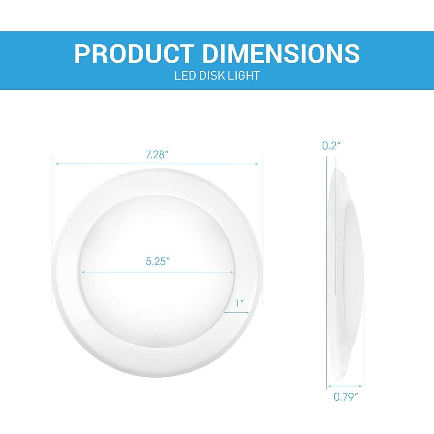 Parmida 5/6 Inch Dimmable LED Disk Light Surface Flush Mount 15W - Image 5