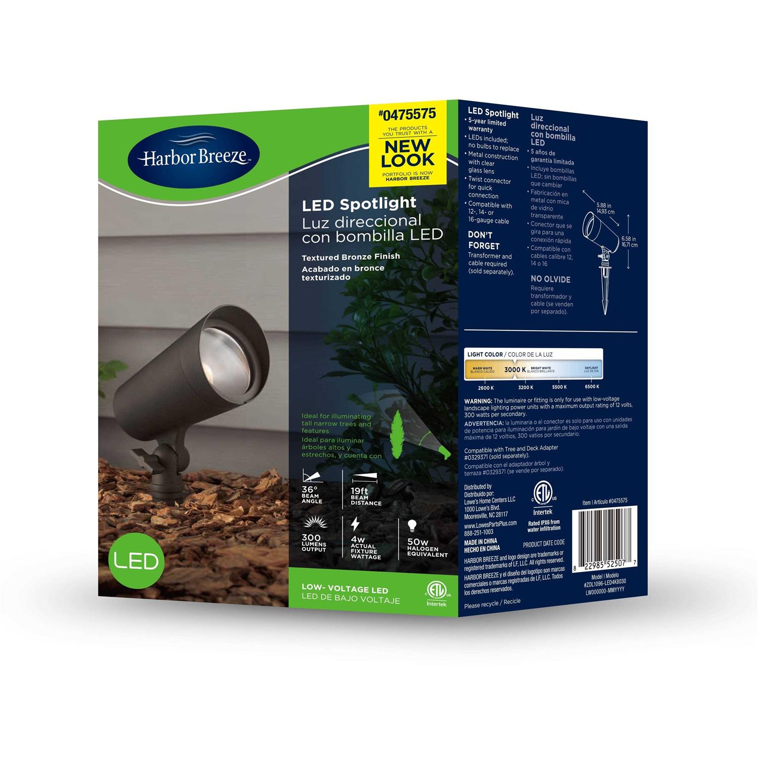 Portfolio 290-Lumen 4-Watt Bronze Low Voltage LED Spot Light ZDL1096-LED4K8030 - Image 5